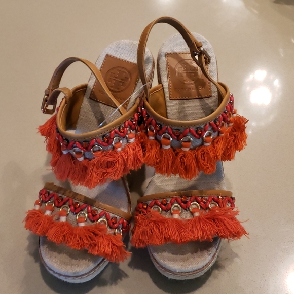 Tory Burch Niyah Espadrille Bohemain Wedge 6.5 - Picture 3 of 10